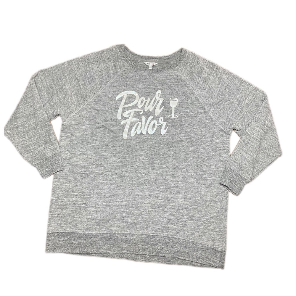 Fun Wild Fox Pour Favor Sweatshirt, Size Large